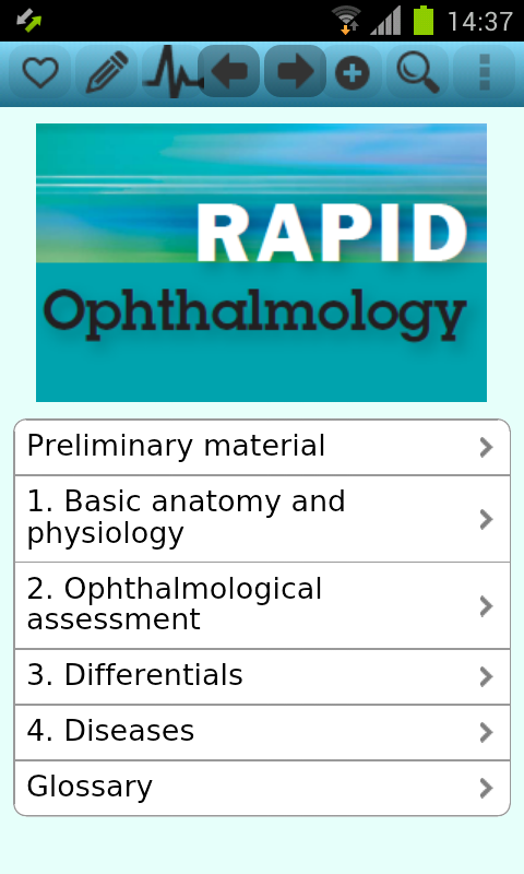 Android application Rapid Ophthalmology screenshort
