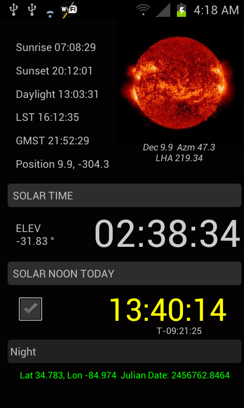 Solar Noon Screen 2