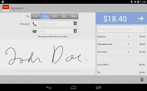 WF Mobile Merchant Tablet Screenshots 6