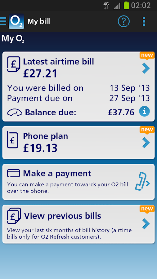 My O2 Screenshot
