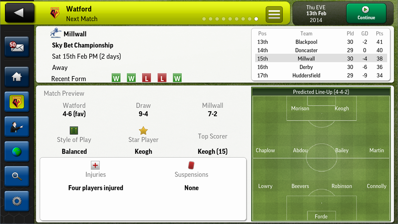 Football Manager Handheld 2014 - imagem de tela