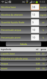 E-Liquid Calculator NOADS Screen 2