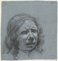 Zelfportret van Moses ter Borch met gefronst voorhoofd