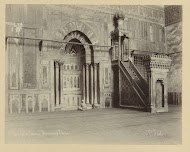 Minbar en kiblah in de sultan Hassan-moskee, Caïro