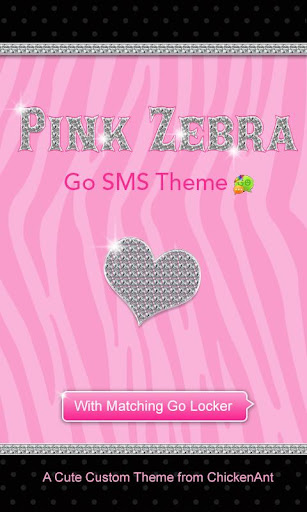 Pink Zebra Go SMS Theme