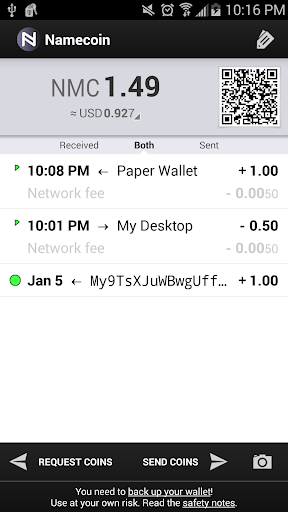 Namecoin Wallet BETA