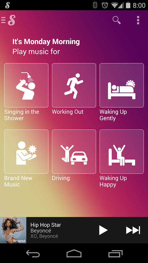 Android application Songza screenshort