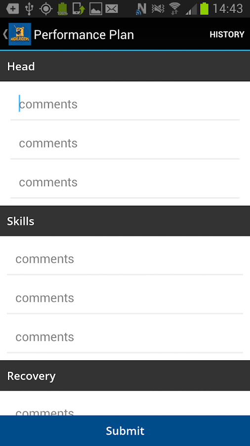   Sport Zone Highlanders – snímek obrazovky 