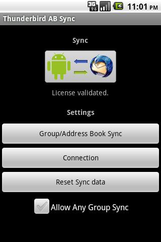 Android application Thunderbird AB Sync screenshort