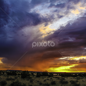 When storms colide by Steven Acquard - Landscapes Deserts
