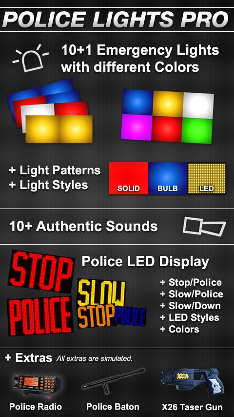 Android application Police Lights Pro screenshort