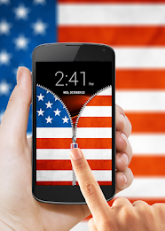 US Flag Zipper Lock Screen poster 22