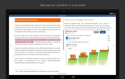 Microsoft Word for Tablet - screenshot thumbnail