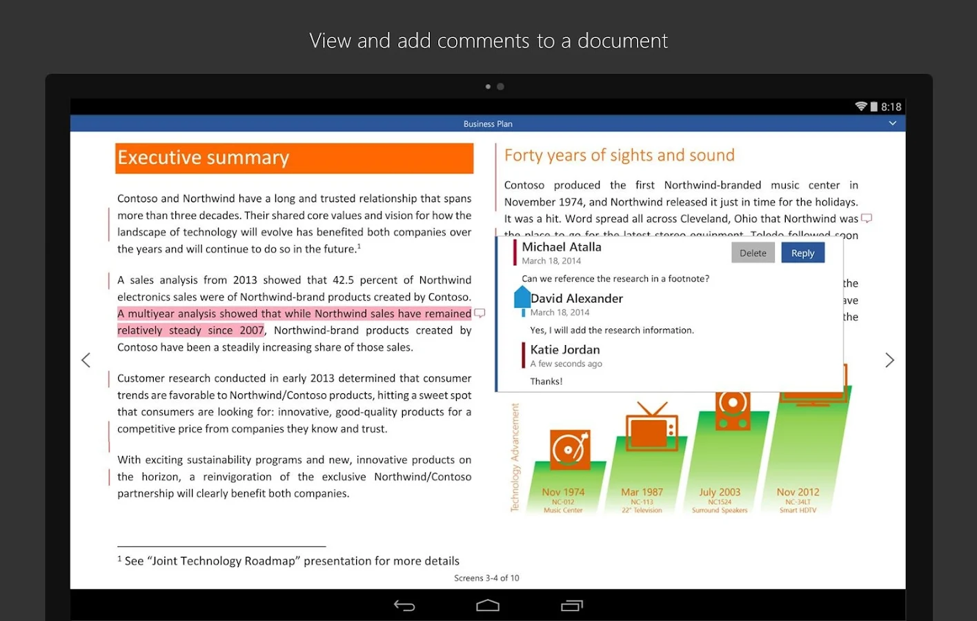 Microsoft Word for Tablet - screenshot