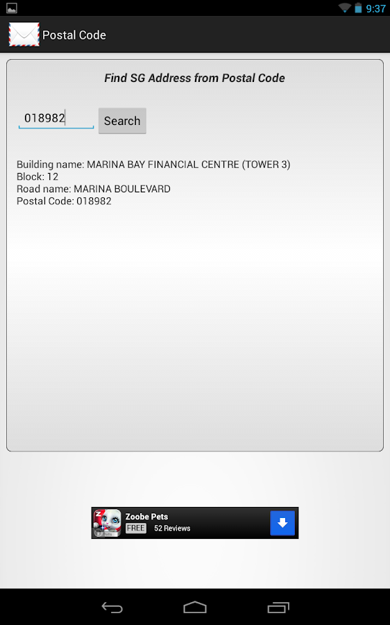 What Is The Postal Zip Code Of Singapore