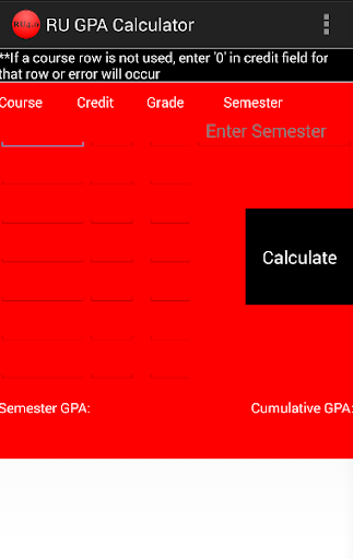 RU GPA Calculator