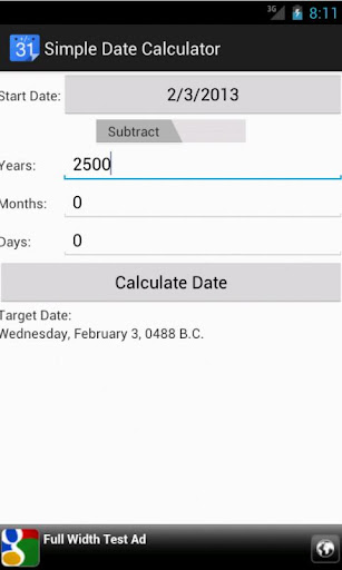 Simple Date Calculator