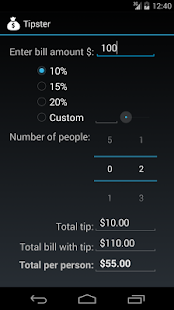 Tipster - tip calculator Screenshots 1