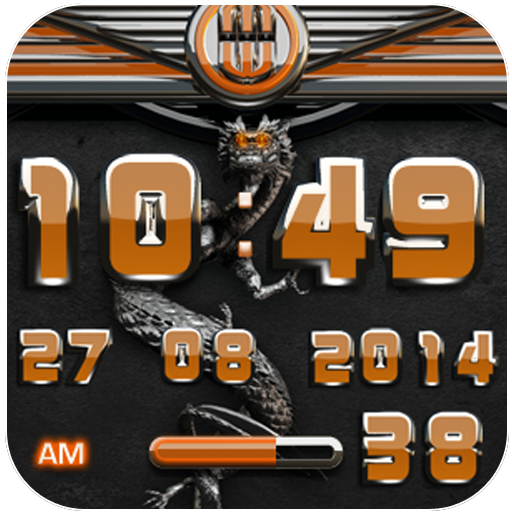 dragon digital clock orange LOGO-APP點子