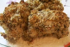 Baked Crispy Mustard Chicken