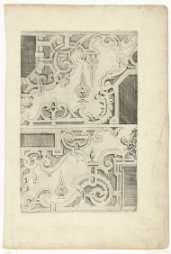 Twee helften van lijsten en twee helften van kroonelementen