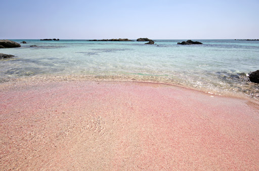 beach-Elafonisi-Crete-Greece - You'll find shades of pink in the beach of Elafonisi on the Greek island of Crete.