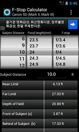 F-Stop Calculator