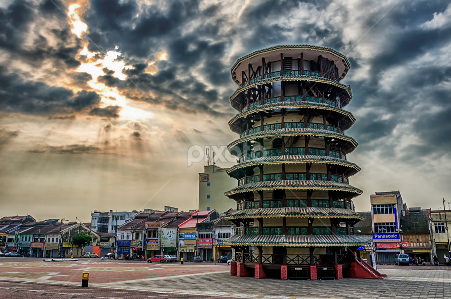 Leaning Tower Teluk Intan by KIN WAH WONG - Buildings & Architecture Public & Historical ( travel location, cloudy, teluk intan, landmark, leaning tower, malaysia, building, perak, architecture )