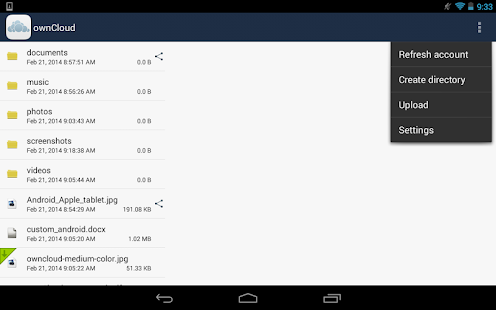 ownCloud - screenshot thumbnail