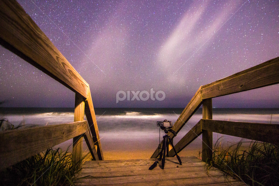 stairs to stars by Mike Pedigo - City,  Street & Park Night