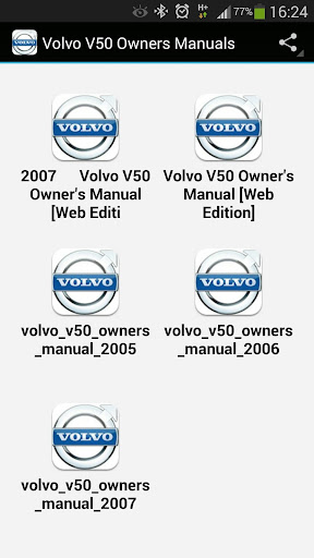 Volvo V50 Owners Manuals