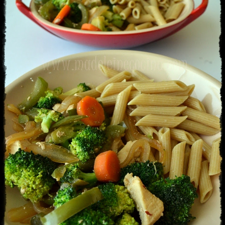Vegetables with Chicken and Pasta Chicken Pasta Olive Oil Garlic