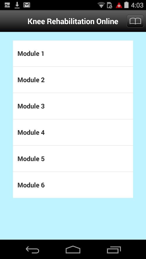 Android application Knee Rehab Online screenshort