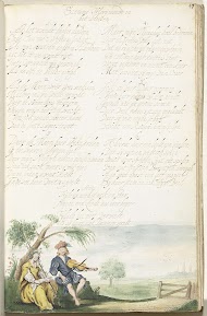 Muziek makend herderspaar