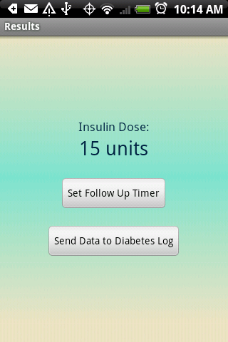Insulin Calculator Screen 2
