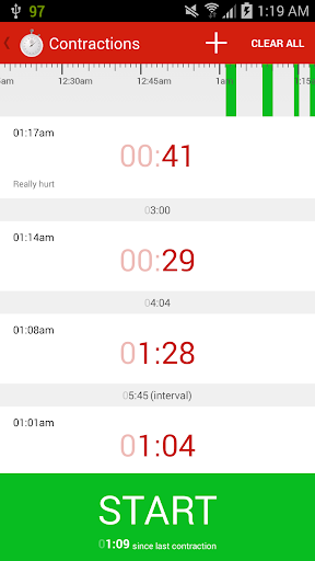 Contraction Timer for Labour