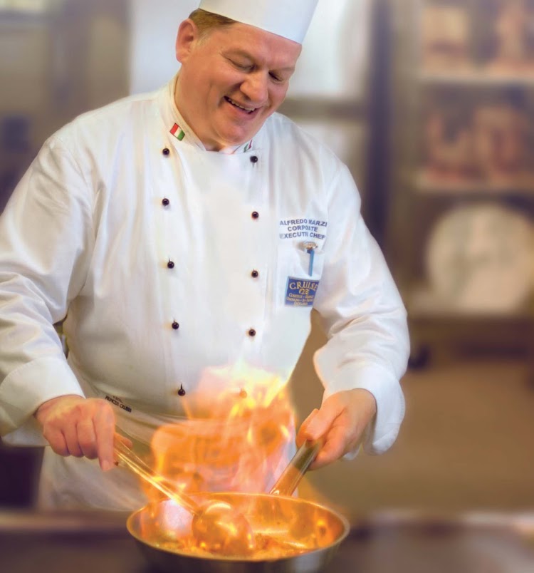 Master Chef Alfredo Marzi, a graduate of one of Paris's top culinary institutes, supervises Princess's culinary offerings.