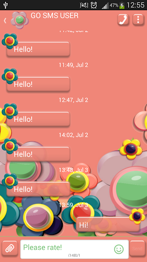 GO SMS Pro Colorful Flowers