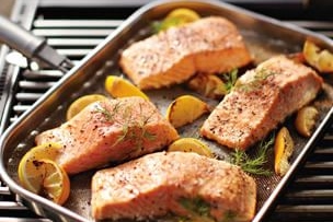 Grilled Salmon with Lemon and Dill