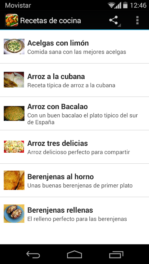 Android application Recetas de cocina gratis screenshort