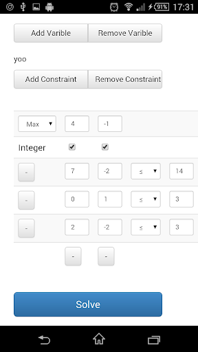 Simple MIP Simplex Solver