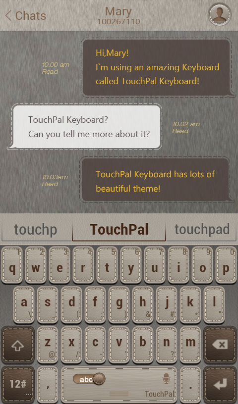 TouchPal Leather Theme Screen 3