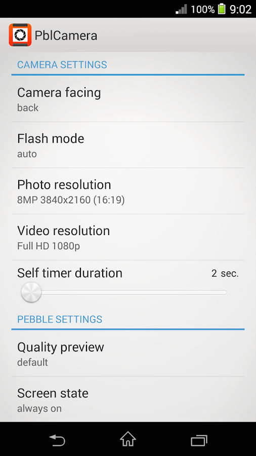 PblCamera - Camera for Pebble - screenshot