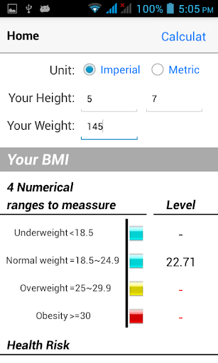 BMI healthy management