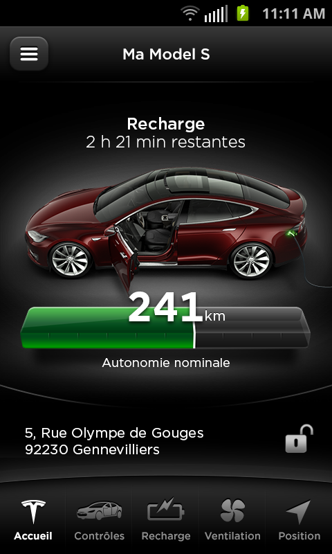 Android application Tesla screenshort