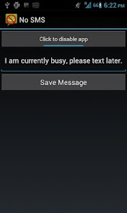 Android application No SMS screenshot