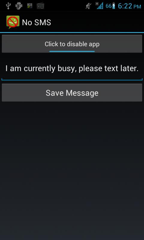 No SMS Screen 3