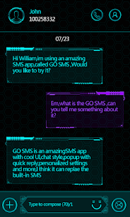 GO SMS LASER THEME Screenshots 1
