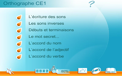 Android application Orthographe CE1 screenshort