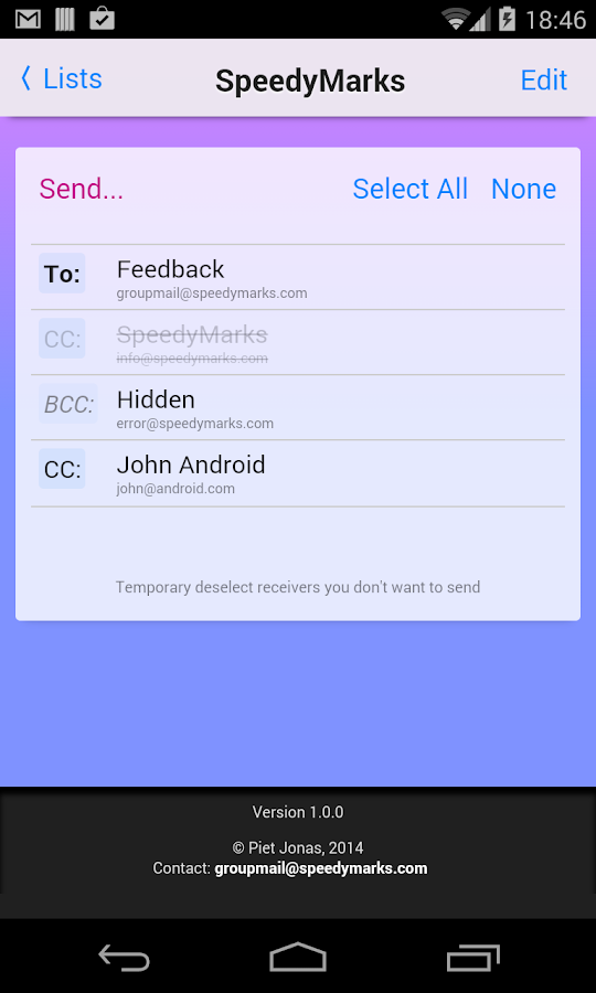   Group Mail – Capture d'écran 